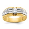 IBGoodman 14k Two-tone 1/2 carat Lab Grown Diamond VS/SI+ G+ Complete Polished and Satin Men's Ring
