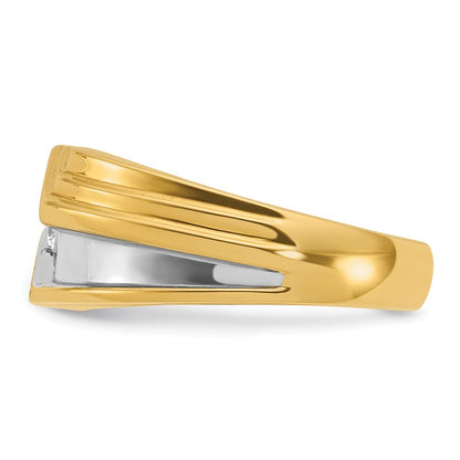 IB Goodman 10k Mens Polished and Grooved Holds 5.0mm Round Stone Ring Mounting