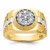 IBGoodman 10k Two-tone Men's Polished Satin and Textured 1/2 Carat A Quality Diamond Cluster Ring