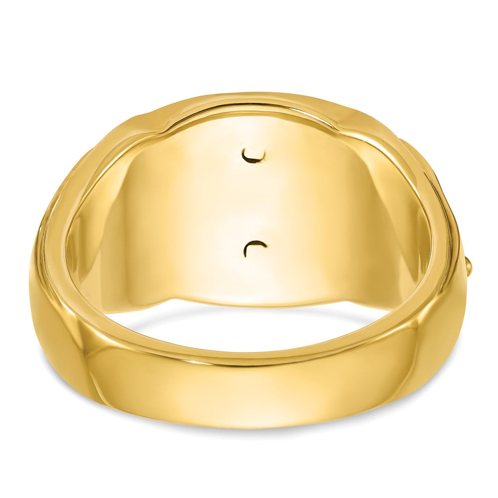 IBGoodman 10k Two-tone Men's Polished and Textured with Black Enamel Past Master Masonic Ring