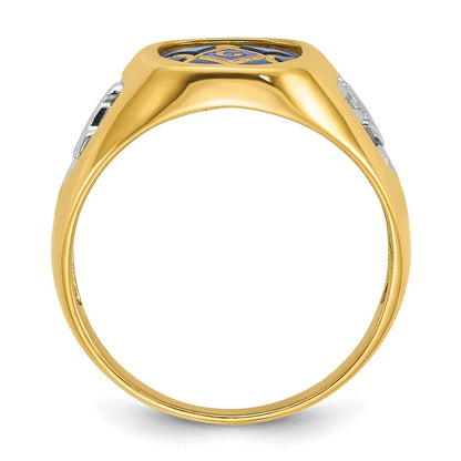 IBGoodman 10k Men's Polished and Textured Blue Lodge Master Masonic Ring Mounting