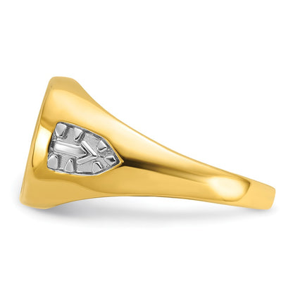 IBGoodman 10k Men's Polished and Textured Blue Lodge Master Masonic Ring Mounting