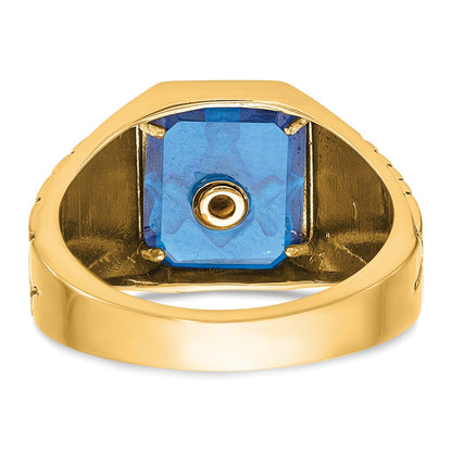 IBGoodman 10k Men's Polished and Textured Blue Lodge Master Masonic Ring Mounting