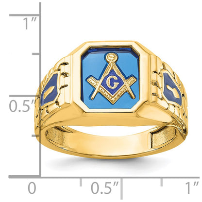 IBGoodman 10k Men's Polished and Textured Blue Lodge Master Masonic Ring Mounting