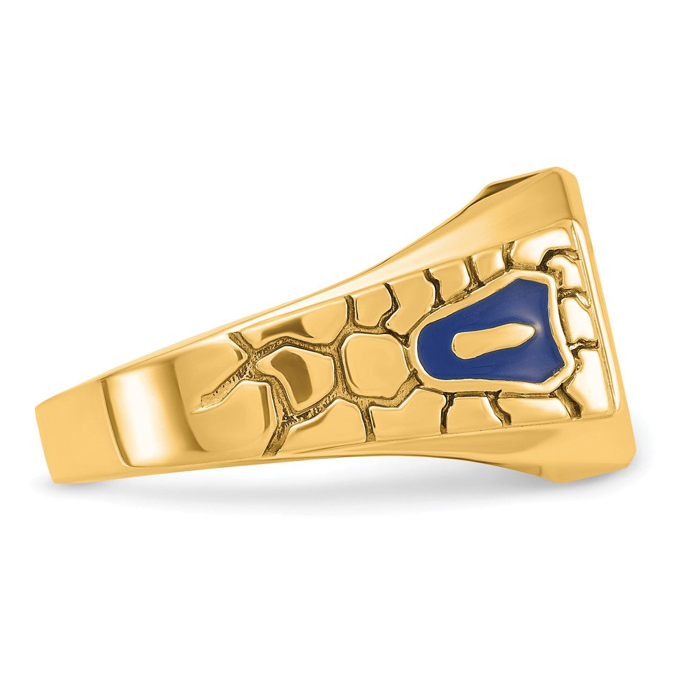 IBGoodman 10k Men's Polished and Textured Blue Lodge Master Masonic Ring Mounting