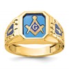 IBGoodman 10k Men's Polished and Textured Blue Lodge Master Masonic Ring Mounting