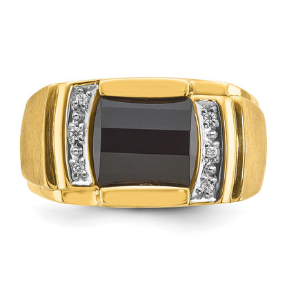 IB Goodman 10k Mens Holds 9.5mm Cushion Gemstone and 6-1.1mm Diamonds Ring Mounting