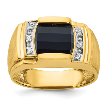 IB Goodman 10k Mens Holds 9.5mm Cushion Gemstone and 6-1.1mm Diamonds Ring Mounting