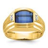 IB Goodman 10k Mens Holds 10x8mm Barrel-cut Gemstone and 2-1.1mm Diamonds Ring Mounting