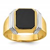 IB Goodman 10k Two-tone Mens 12x10mm Octagon Onyx Complete Ring