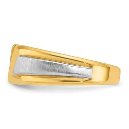 IBGoodman 10k Two-tone Men's Polished and Satin 3-Stone 1/4 Carat A Quality Diamond Ring