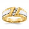 IBGoodman 10k Two-tone Men's Polished and Satin 3-Stone 1/4 Carat A Quality Diamond Ring