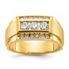 IBGoodman 14k 3/4 carat Lab Grown Diamond VS/SI+ G+ Complete Polished and Satin Men's Ring