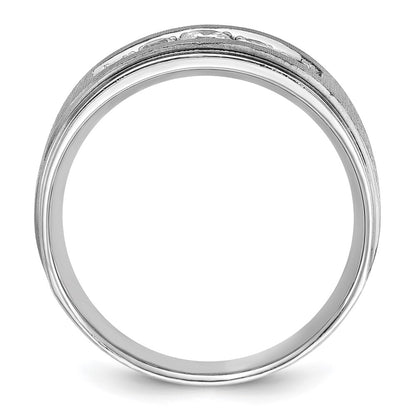 IBGoodman 14k White Gold Polished and Brushed Five Stone Men's Ring Mounting