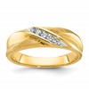 IBGoodman 14K with White Rhodium Men's Polished and Satin X 1/10 Carat AA Quality Diamond Ring