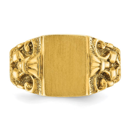 IB Goodman 10k Mens 13x9mm Rectangle Mens Signet Ring