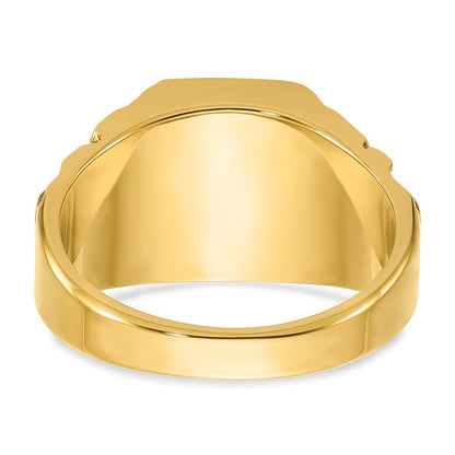 IB Goodman 10k Mens 13x9mm Rectangle Mens Signet Ring