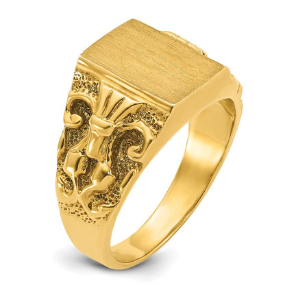 IB Goodman 10k Mens 13x9mm Rectangle Mens Signet Ring