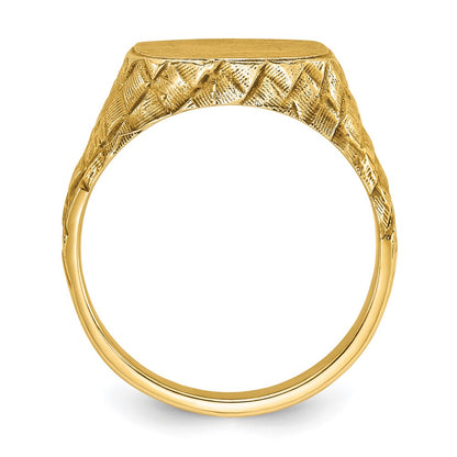 IB Goodman 10k Mens 13.5x15mm Cushion Signet Ring