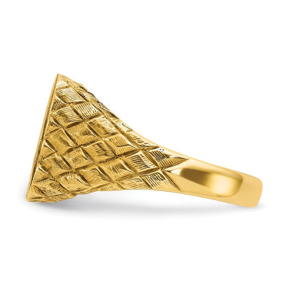 IB Goodman 10k Mens 13.5x15mm Cushion Signet Ring