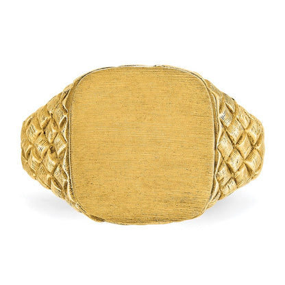 IB Goodman 10k Mens 13.5x15mm Cushion Signet Ring
