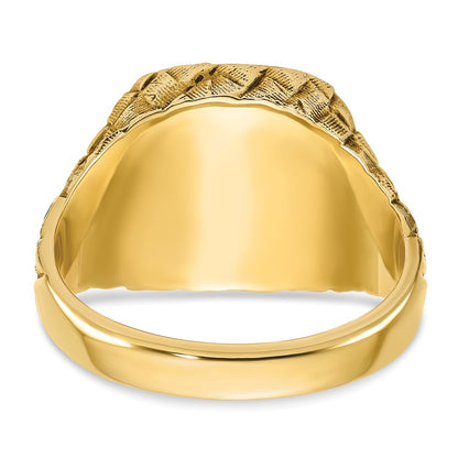 IB Goodman 10k Mens 13.5x15mm Cushion Signet Ring