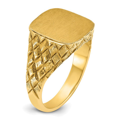 IB Goodman 10k Mens 13.5x15mm Cushion Signet Ring