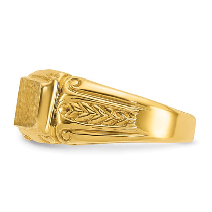 IB Goodman 10k Mens 15x7mm Rectangle Signet Ring
