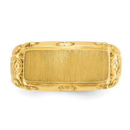 IB Goodman 10k Mens 15x7mm Rectangle Signet Ring