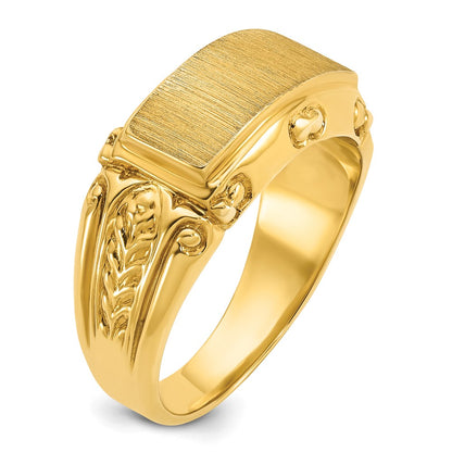 IB Goodman 10k Mens 15x7mm Rectangle Signet Ring