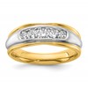 IBGoodman 14k Two-tone 1/2 carat Lab Grown Diamond VS/SI+ G+ Complete Polished and Grooved Men's Ring