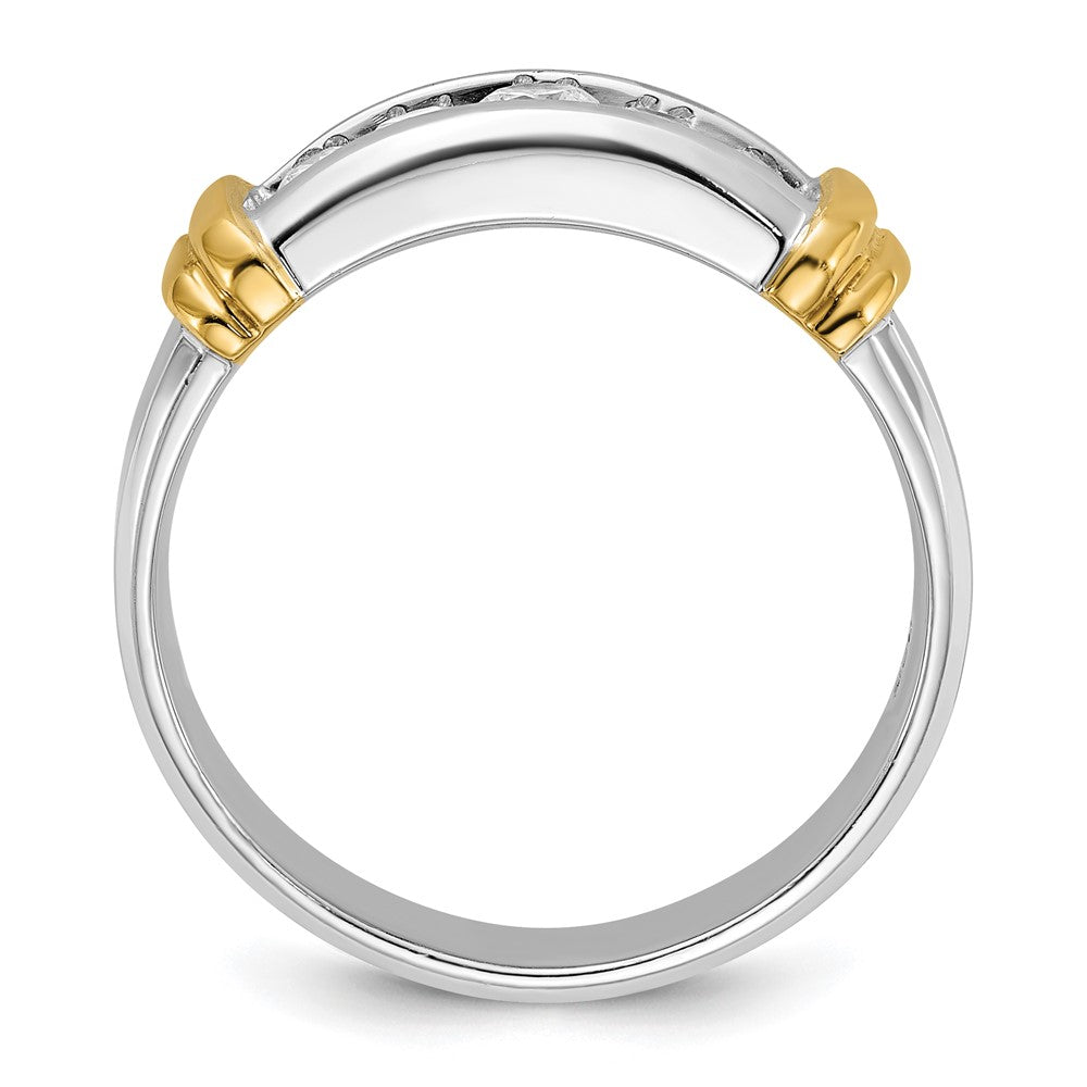IBGoodman 14k Two-tone 1/2 carat Lab Grown Diamond VS/SI+ G+ Five Stone Complete Polished Men's Ring