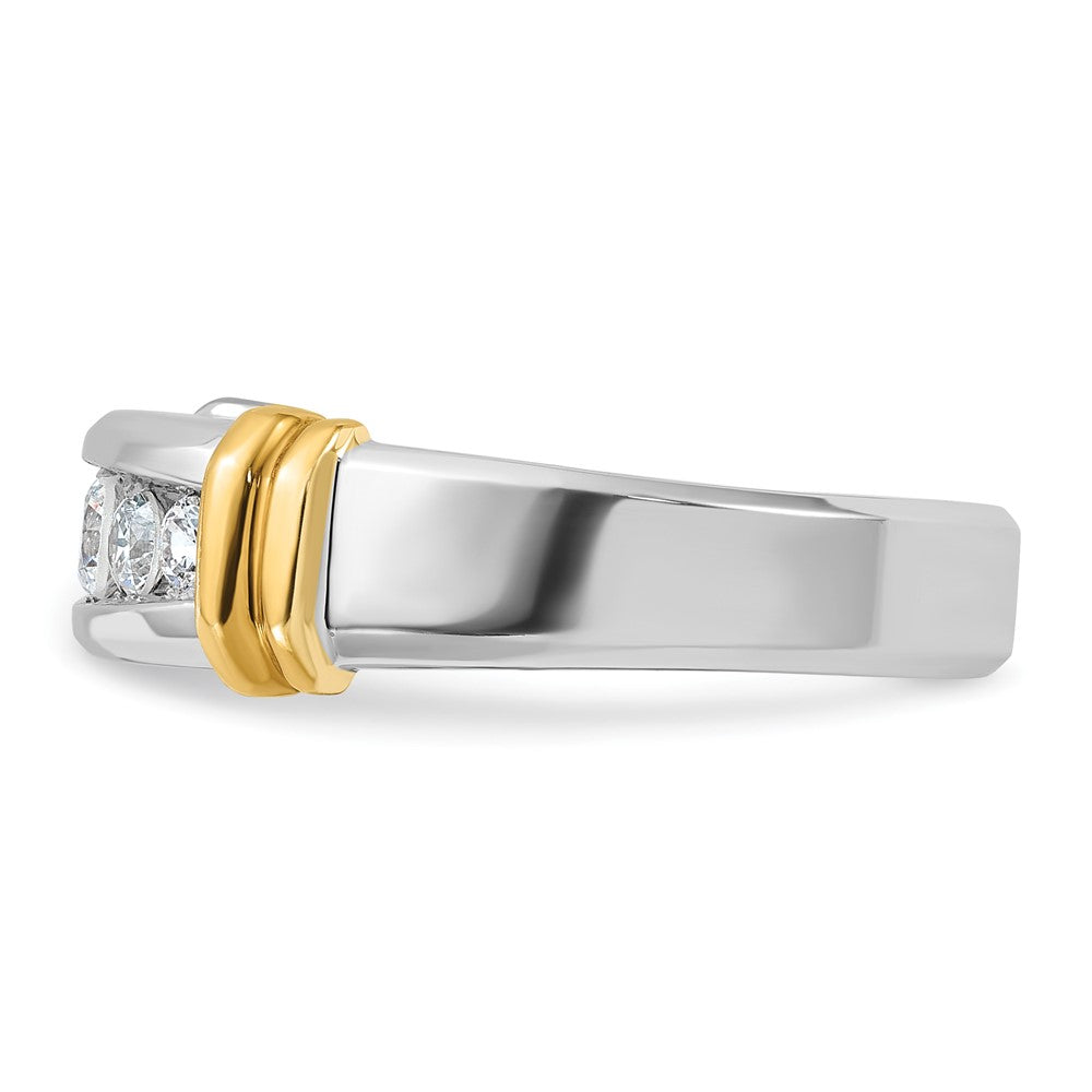 IBGoodman 14k Two-tone 1/2 carat Lab Grown Diamond VS/SI+ G+ Five Stone Complete Polished Men's Ring