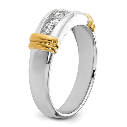 IBGoodman 14k Two-tone Five Stone Polished Men's Ring Mounting