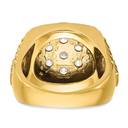 IBGoodman 14k 2 carat Lab Grown Diamond VS/SI+ G+ Complete Ribbed Men's Cluster Ring
