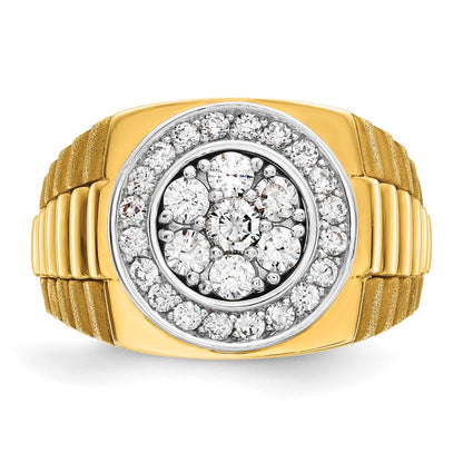 IB Goodman 10k Two-tone Mens Polished/Satin/Textured Cluster Ring Mounting