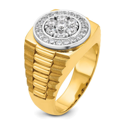 IB Goodman 10k Two-tone Mens Polished/Satin/Textured Cluster Ring Mounting