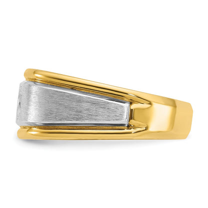 IB Goodman 10k Two-tone Mens Polished and Satin 1/4 carat Diamond Complete Ring