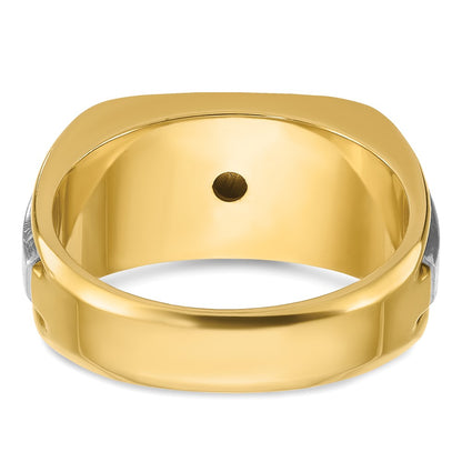 IB Goodman 10k Two-tone Mens Polished and Satin 1/4 carat Diamond Complete Ring
