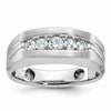 IBGoodman 14k White Gold Satin and Grooved Five Stone Men's Ring Mounting