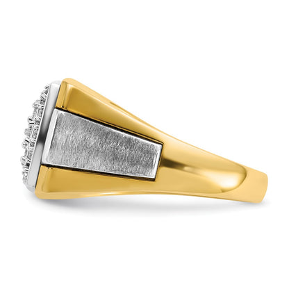 IB Goodman 10k Two-tone Mens Polished and Satin Square Cluster Ring Mounting