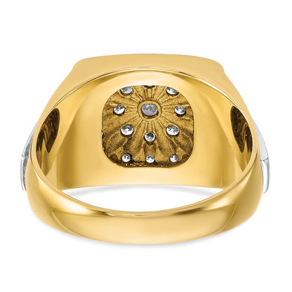 IB Goodman 10k Two-tone Mens Polished and Satin Square Cluster Ring Mounting
