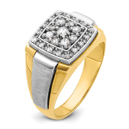 IB Goodman 10k Two-tone Mens Polished and Satin Square Cluster Ring Mounting