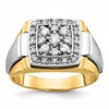 IB Goodman 10k Two-tone Mens Polished and Satin Square Cluster Ring Mounting