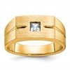 IB Goodman 10k Mens Polished and Satin 1/4 carat Square Diamond Complete Ring