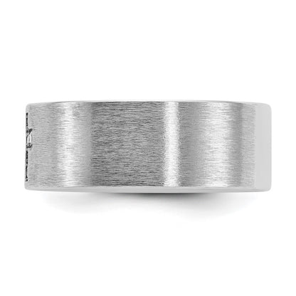 IBGoodman 14k White Gold 1/20 carat Lab Grown Diamond VS/SI+ G+ Complete Satin Cross Men's Ring