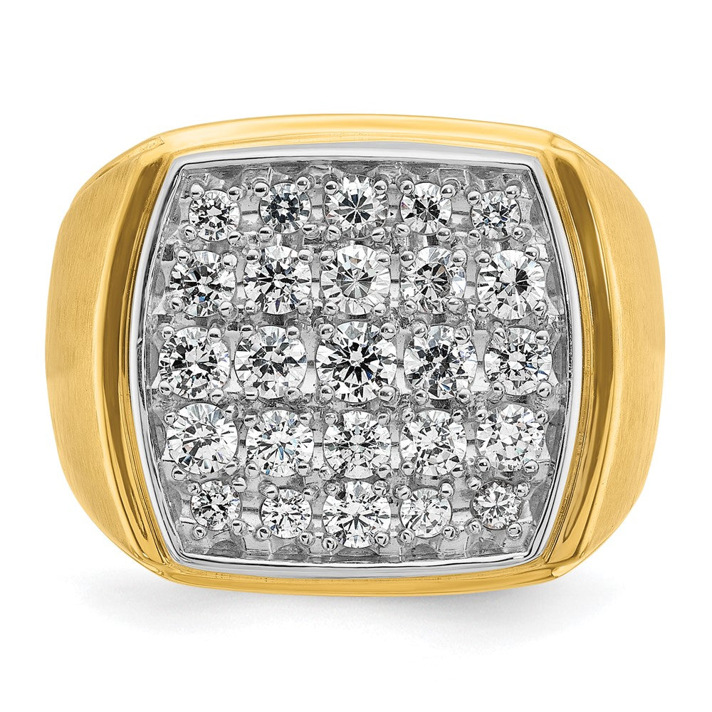 IBGoodman 10k Two-tone Men's Polished and Satin 1 5/8 Carat A Quality Diamond Cluster Ring