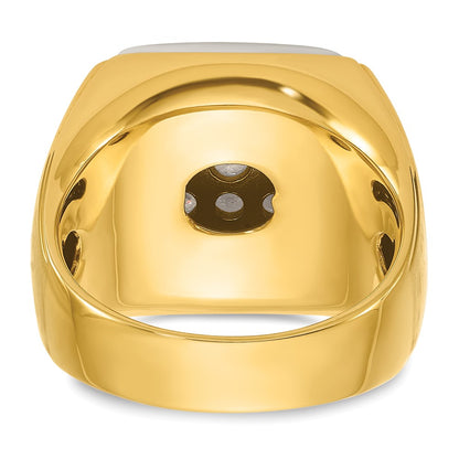 IBGoodman 10k Two-tone Men's Polished and Satin 1 5/8 Carat A Quality Diamond Cluster Ring