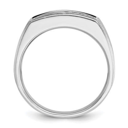 IBGoodman 10k Men's Polished and Satin Onyx and 1/6 Carat A Quality Diamond Ring