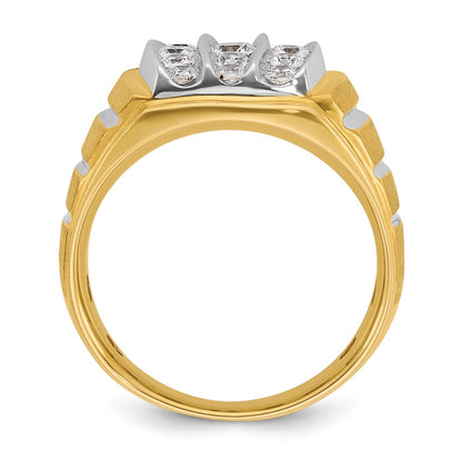 IB Goodman 10k Two-tone Mens Polished/Satin/Grooved Diamond Ring Mounting